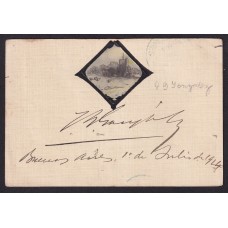 JOAQUIN V. GONZALEZ ANTIGUA TARJETA POSTAL CON FIRMA AUTOGRAFA